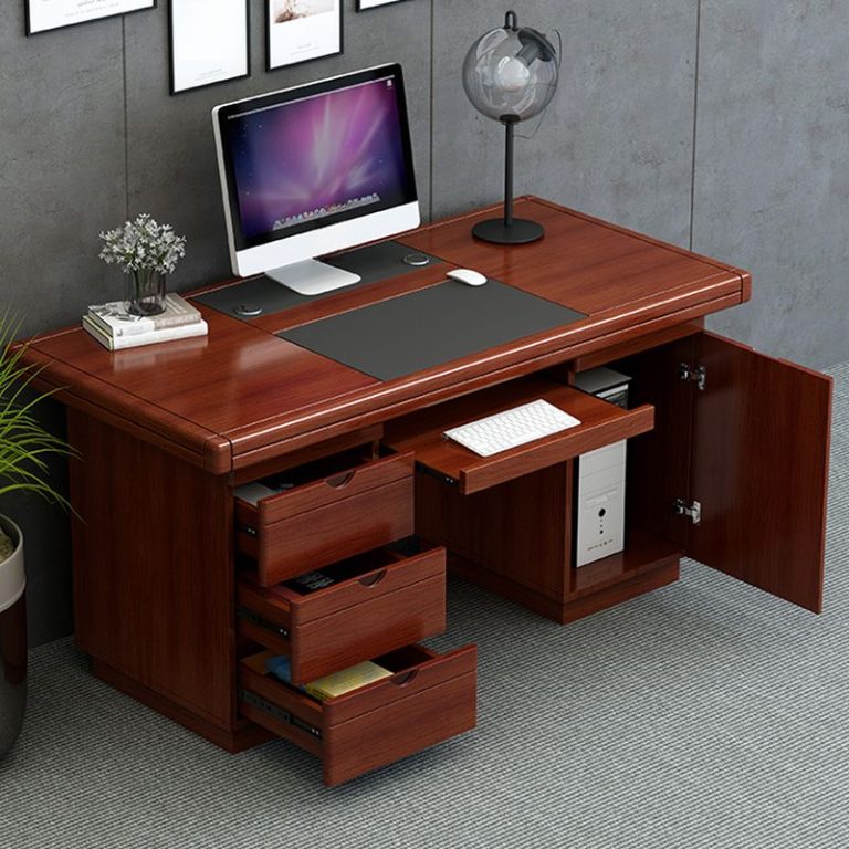 Computer Built Rectangle Rectangular Computer Desk with Drawers - Primo Shop - Office furniture