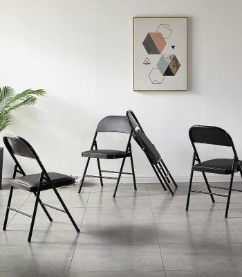 Foldaway study office chair with a compact, space-saving design for easy storage and comfortable seating