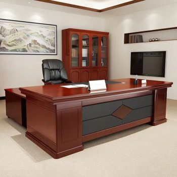 A 1600mm L-shaped management desk with a spacious work surface, sleek design, and sturdy construction, ideal for a professional workspace.