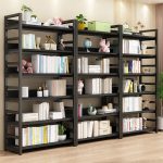 Heavy-duty storage rack with multiple shelves for organizing tools and equipment.