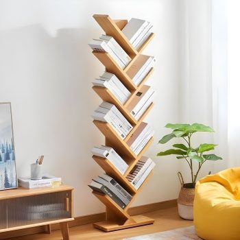 Modern wooden office organizer for tidy storage and efficient workspace management.