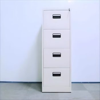 4-drawer metal office cabinet with sturdy construction and smooth drawer operation.