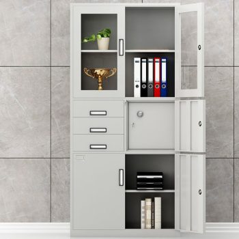 An office file cabinet with a secure safe, offering organized storage and added protection for important documents and valuables.