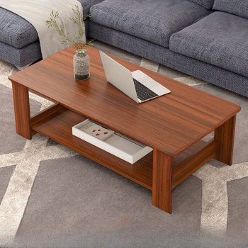 Rectangular wooden office coffee table with a smooth surface and sleek design.