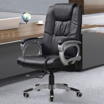 Premium leather office seat with adjustable features and ergonomic design for comfort.