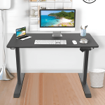 Ergonomic electric desk with adjustable height, providing comfort and flexibility for a productive home office setup