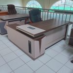 Modern 1600mm office executive desk with sleek wood finish and spacious surface for work essentials, ideal for professional environments.