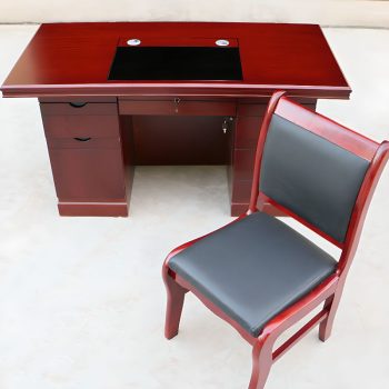 Compact 1400mm executive desk with a sleek, functional design, offering efficient workspace and storage for modern office environments.
