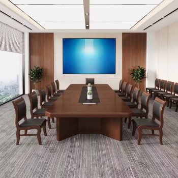 A modern 3m office conference table with sleek design, comfortable seating, and ample space for business meetings.