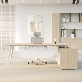 1800mm compact office desk with a sleek design, offering a spacious work surface and storage for a streamlined, professional workspace.