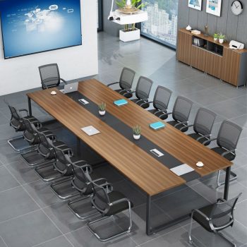 Corporate meeting table designed for professional environments, offering ample space for team discussions and presentations.