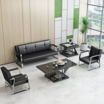 A sophisticated, luxurious executive office lounge sofa with plush seating, sleek design, and elegant upholstery, perfect for high-end office spaces.