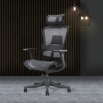 Sleek and comfortable elegant mesh office chair with adjustable features, designed for modern office spaces to promote posture and comfort.