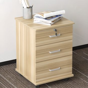 A mobile office document cabinet with multiple drawers for organizing files, featuring wheels for easy mobility and a sleek design for any office.
