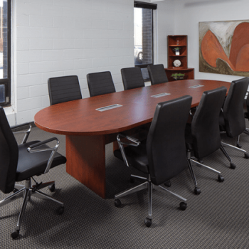 An elegant Oval Conference Room Table with a modern design, perfect for meetings, presentations, and collaborative discussions in any professional setting.