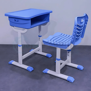 Adjustable Plastic School Furniture, featuring ergonomic design with height-adjustable desks and chairs for students, made from durable plastic materials.