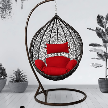 Outdoor Lounger Swing with a comfortable cushioned seat, perfect for relaxing in gardens, patios, or outdoor spaces.