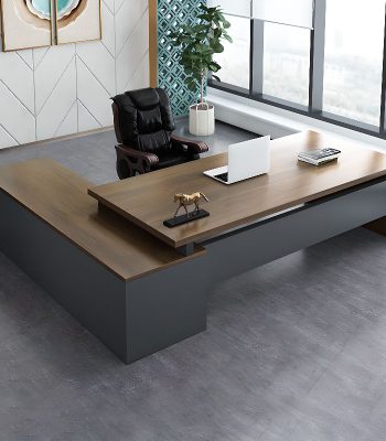 A sleek 1800mm executive desk with a modern design, featuring a spacious work surface, clean lines, and a durable finish perfect for corporate environments.