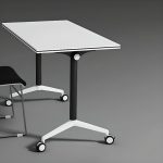Modern, minimalist rectangular white work desk with a sleek, clean design, perfect for home or office use.