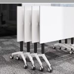 Modern, minimalist rectangular white work desk with a sleek, clean design, perfect for home or office use.