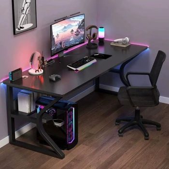 A modern rectangle computer work desk with a spacious surface, clean lines, and ergonomic design, perfect for home offices and workspaces.