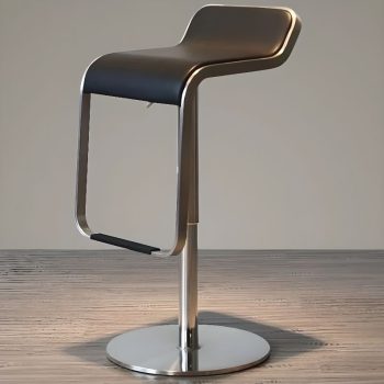 Leather-padded rotating bar seat with a sleek design, offering comfort and easy rotation for a modern bar or kitchen setting.