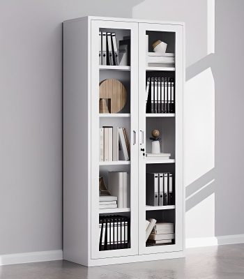 Steel 2-Door Storage Office Cabinet with ample shelving space, sturdy construction, and a sleek design for organizing office supplies and files.