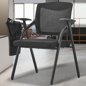 A foldable task chair with a built-in writing pad, offering convenience and mobility for efficient work or study settings.