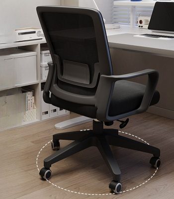 A modern clerical mesh office chair with adjustable features, designed for comfort and support in professional office settings.