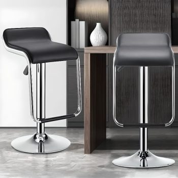 A height-adjustable calfskin pub stool with a stylish design, featuring a comfortable padded seat and sturdy base for pub or bar use.