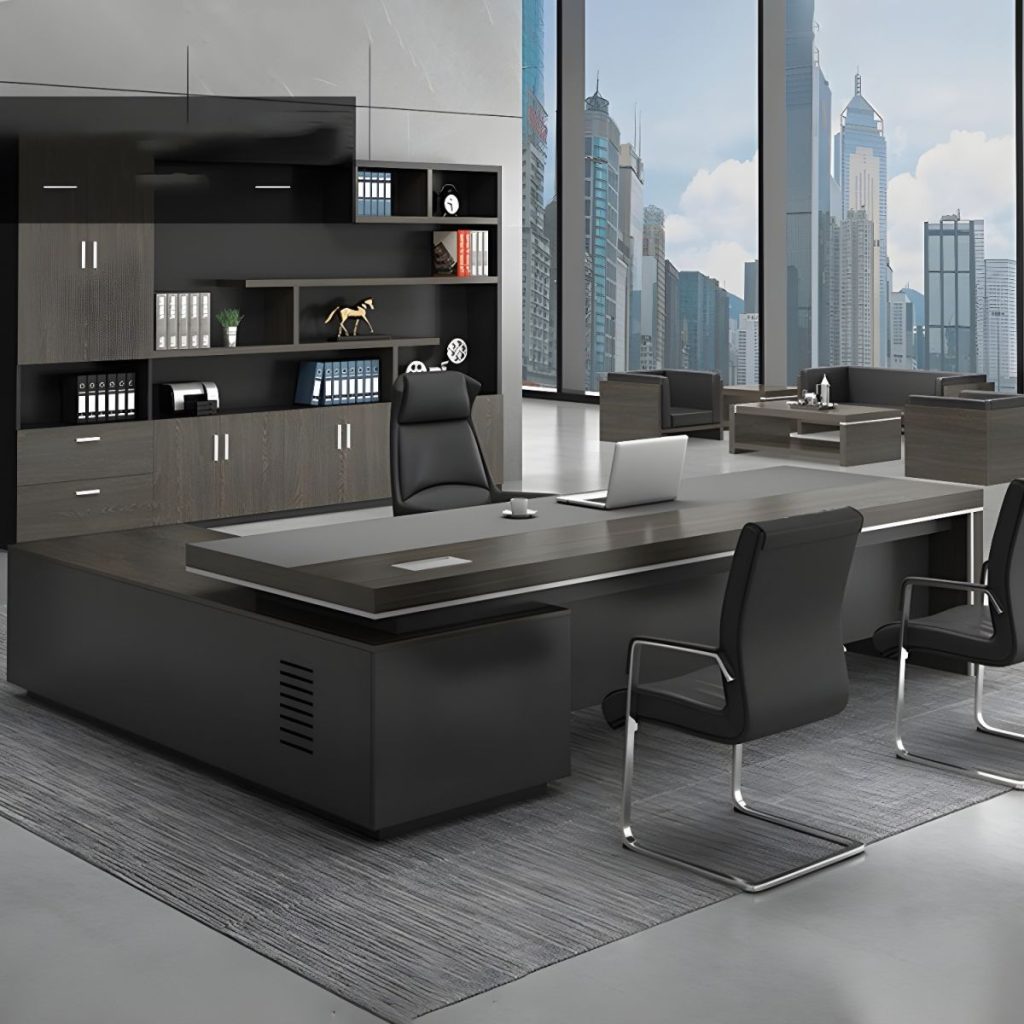 1.8m Modern Executive Office Desk with Spacious Design and Storage