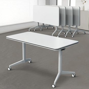"Space-Saving Conference Table with Foldable Design"