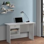 Sleek modern home office study desk with a spacious design.