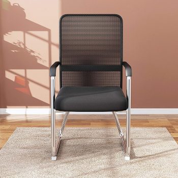 A medium-back conference seat with ergonomic design, upholstered in durable fabric, offering comfort and support for meetings and conferences.