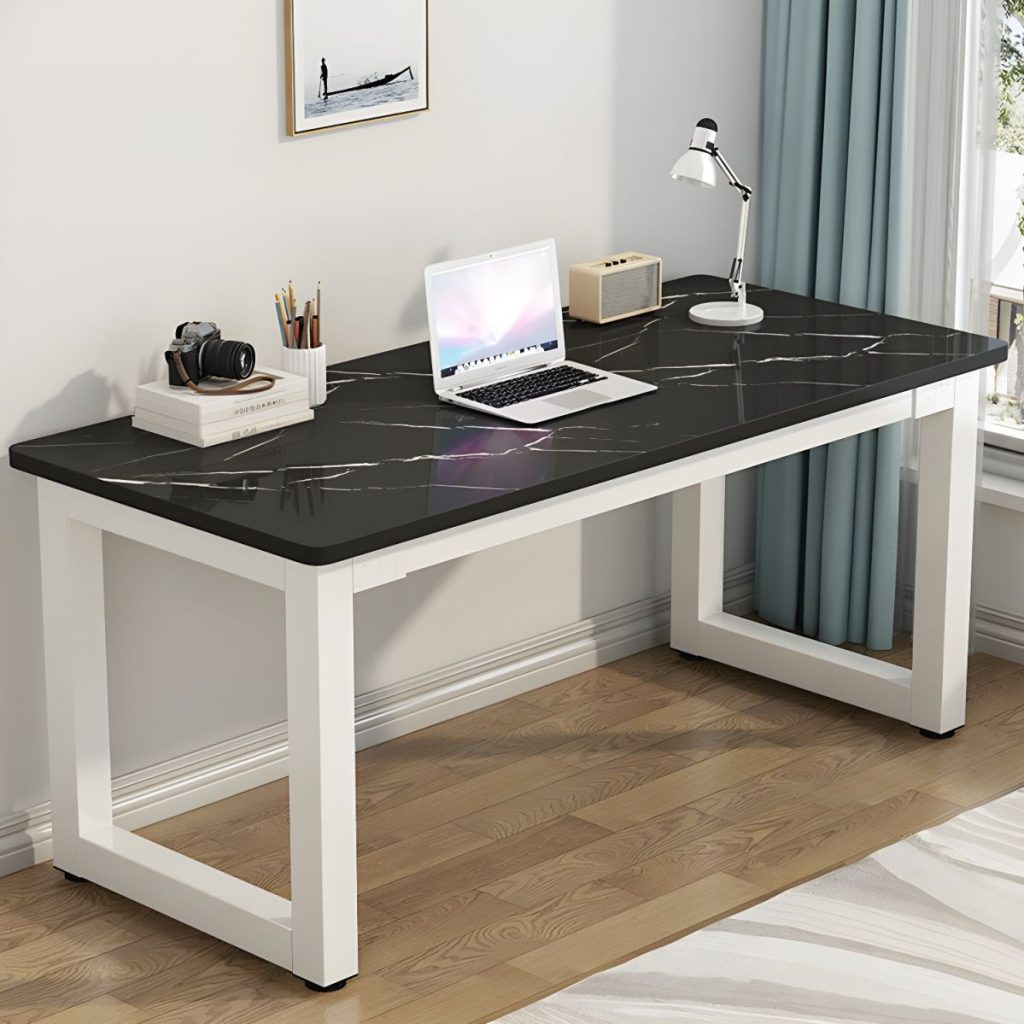 Modern office computer desk with a sleek design and spacious workspace.