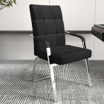 Elegant Executive Office Visitor Chair with padded seat and armrests for professional comfort.