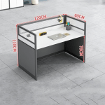 Black & White 1-Way Office Workstation - Image 10